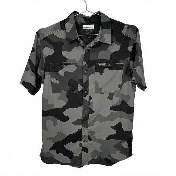 Columbia Utilizer Gray Camo Button Up Small - Picture 2 of 7